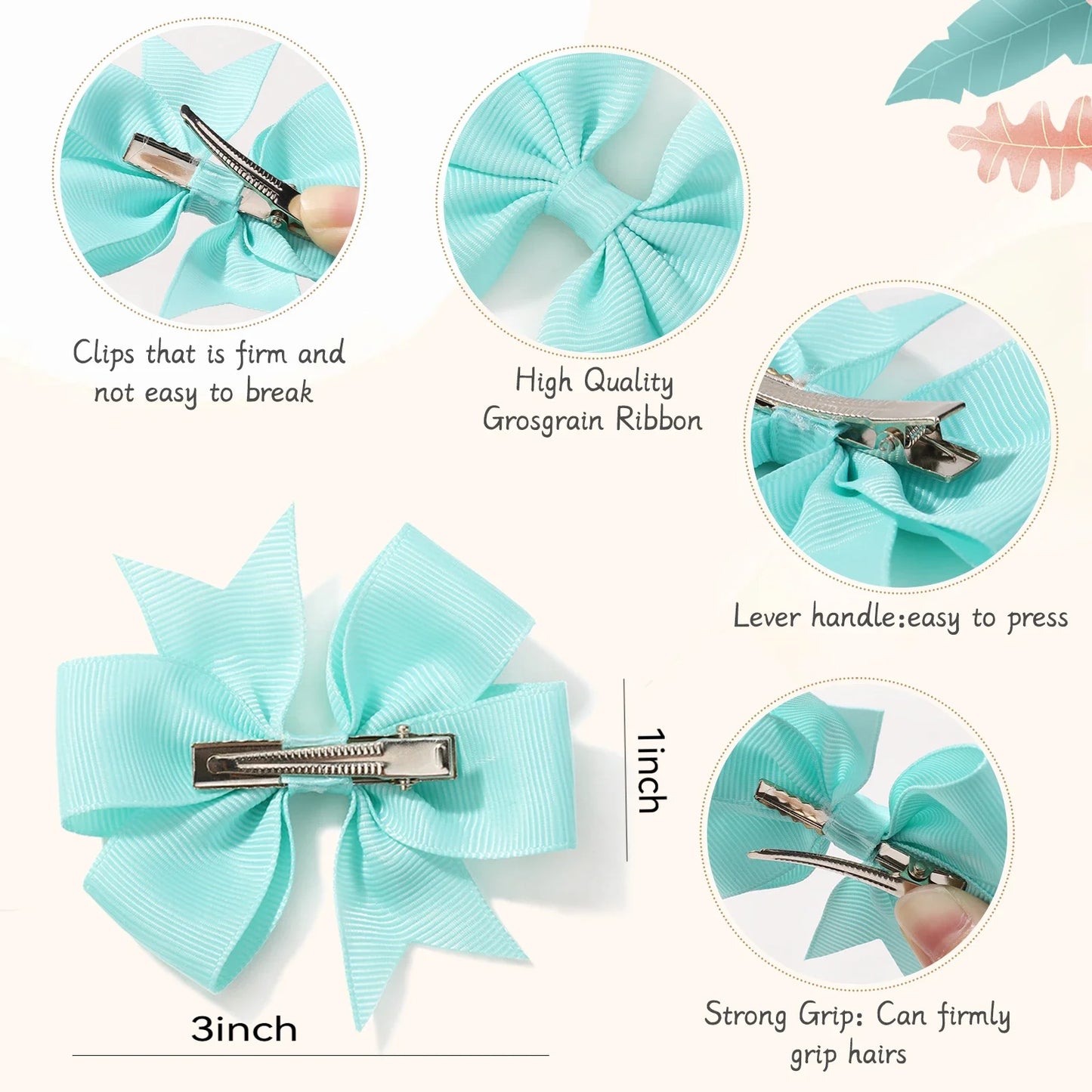 20/40Pcs Candy Color Bow Hair Clip Set