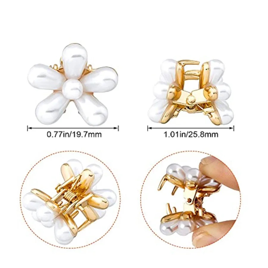 10 Pcs Mini Pearl Claw Clips