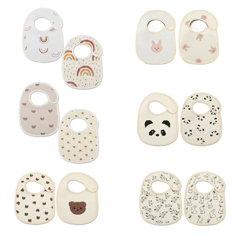 2pcs cotton bear waterproof baby bibs