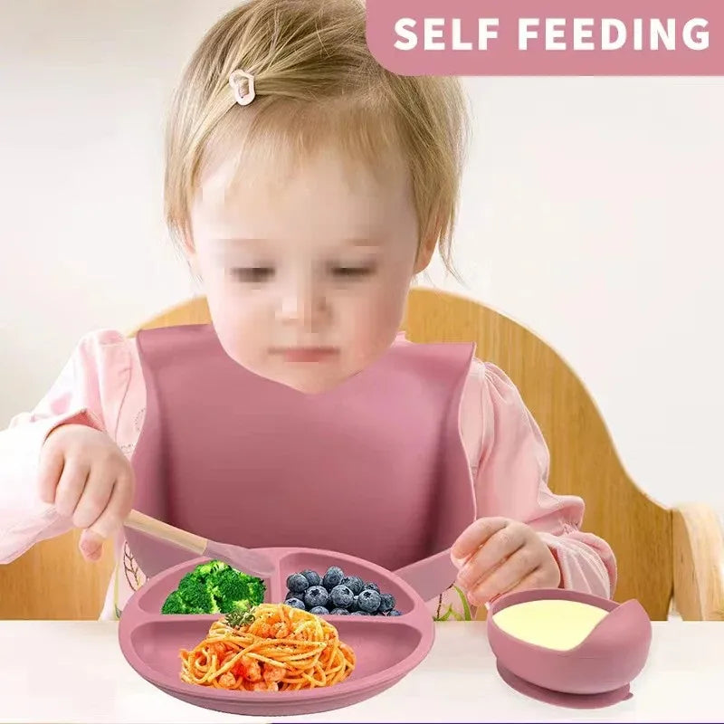 6Pcs Baby Silicone Feeding Set