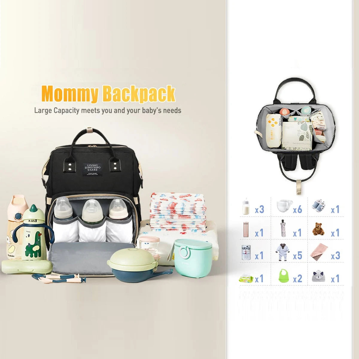 Multi-Function Waterproof Outdoor Travel Diaper Bags