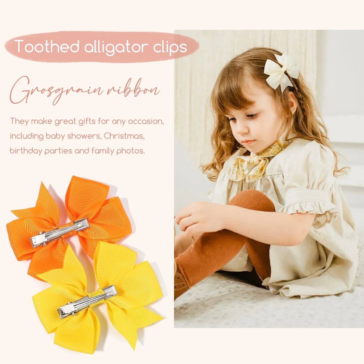 20/40Pcs Candy Color Bow Hair Clip Set