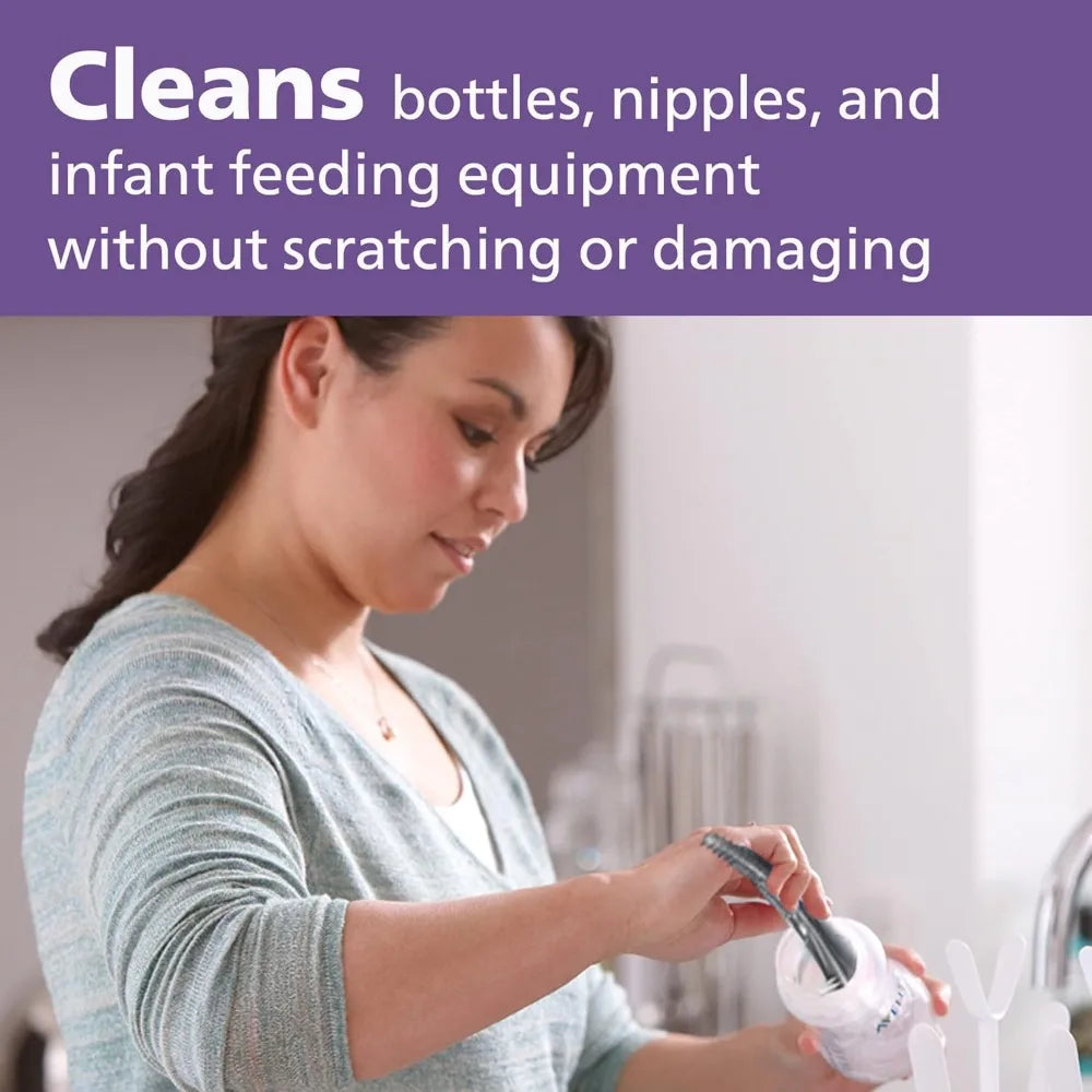 Baby bottle and nipple brush
