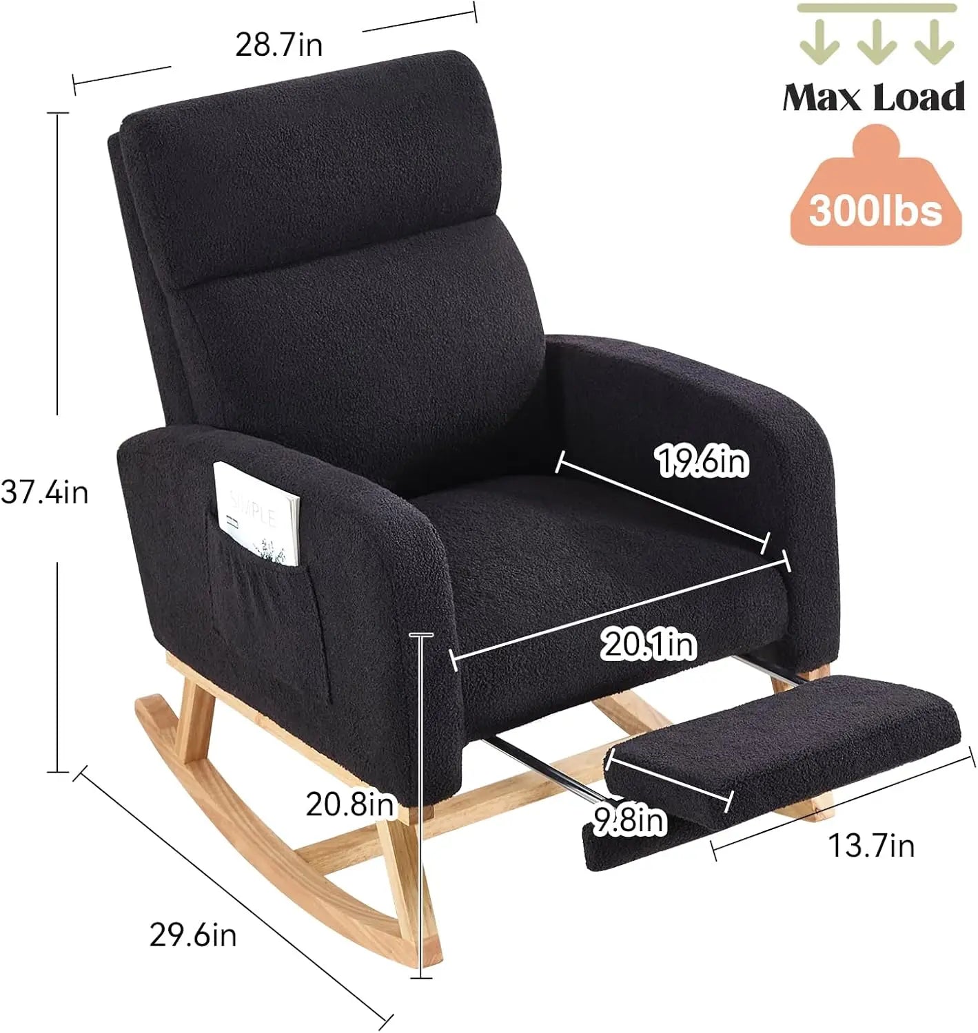 Nursing Rocking Chairs with Foot Rest