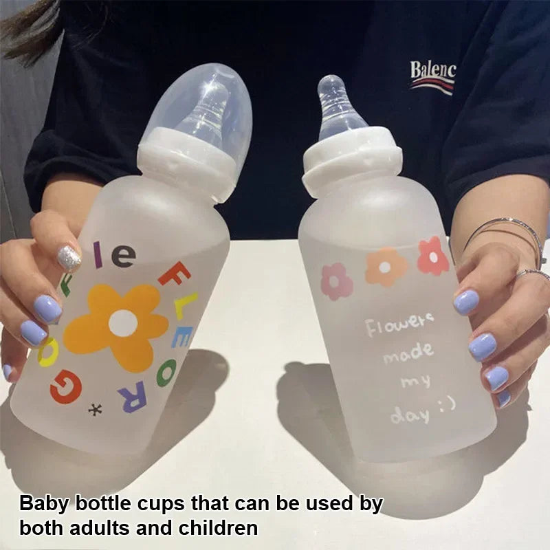 Cute Cartoon Plastic Baby Feeding Bottle