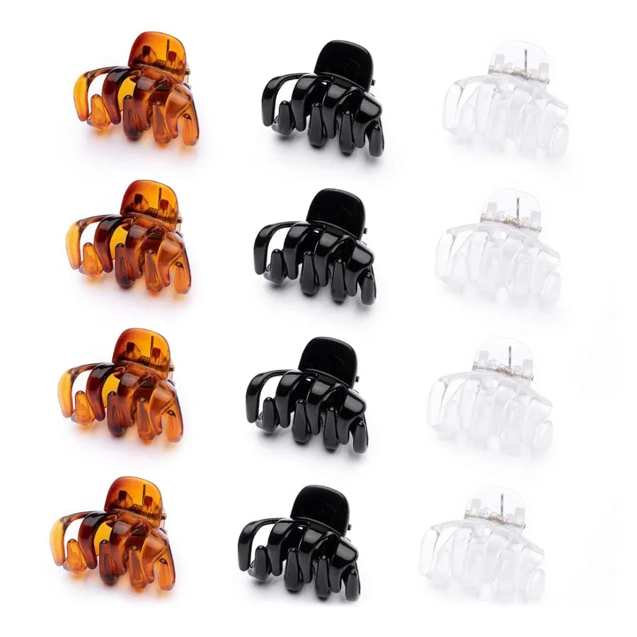 12 Pack Small Hair Claw Clips