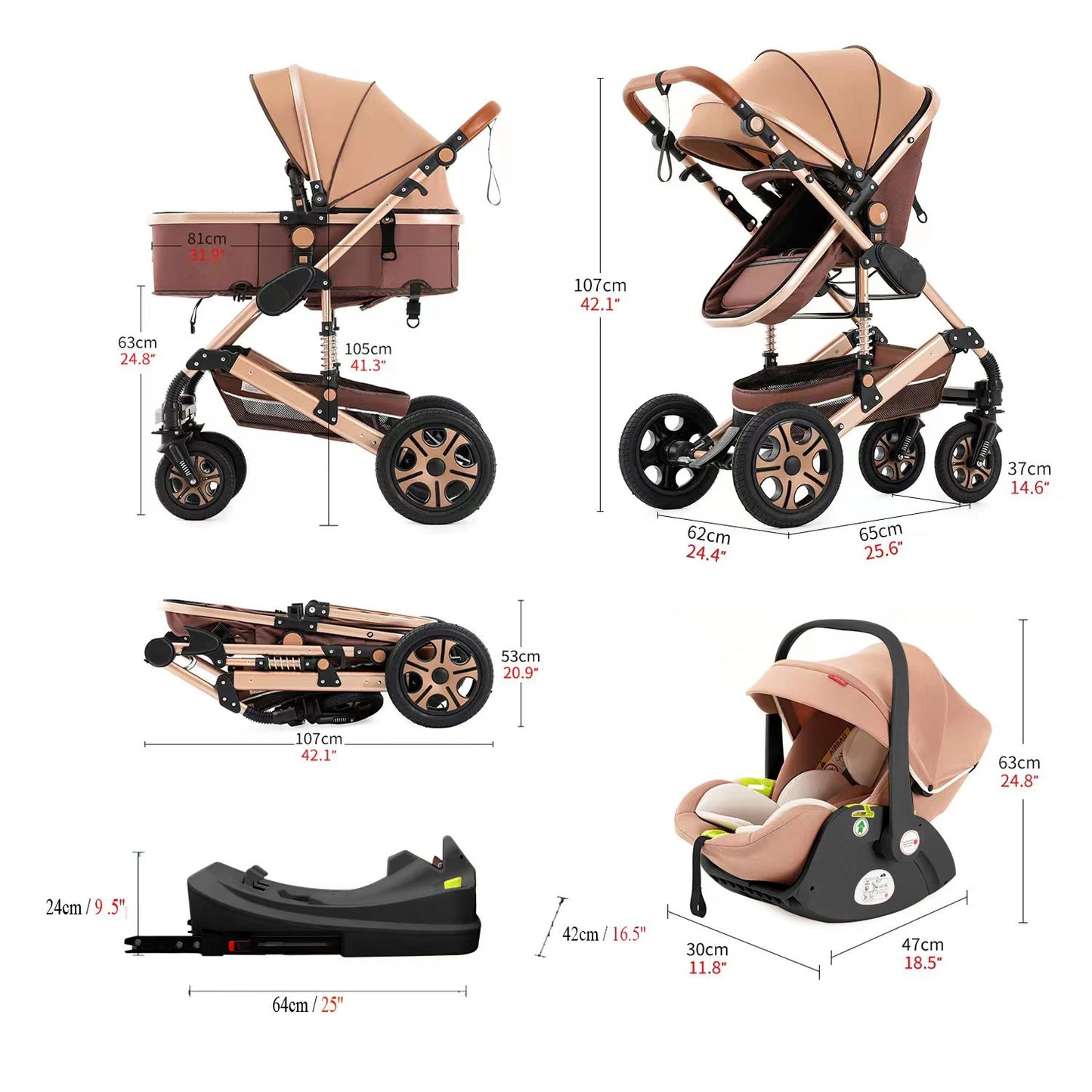 Baby Stroller Combo Car Seat