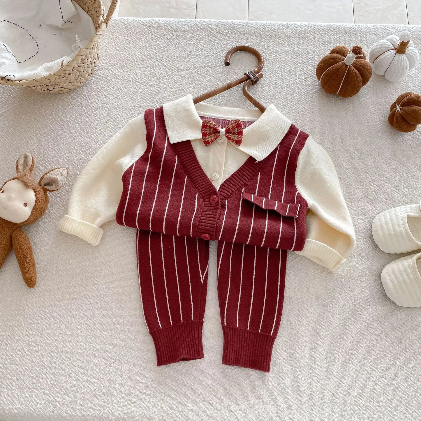 Baby Boy Knit Striped 3Pcs