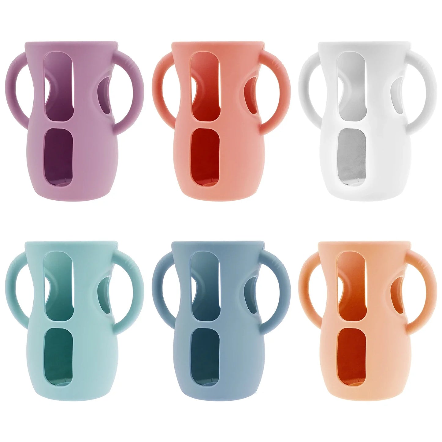 6Pcs Silicone Baby Bottle Cover with Handle
