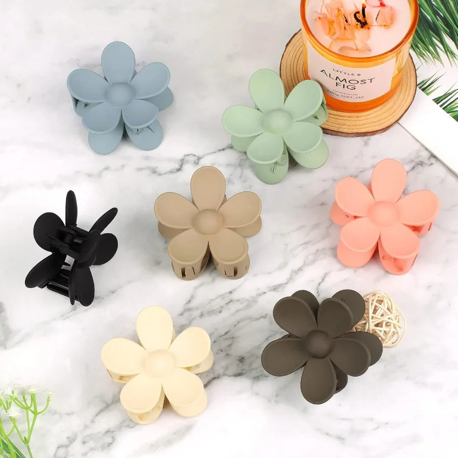 7 PCS NonSlip Flower Claw Clips for Girls