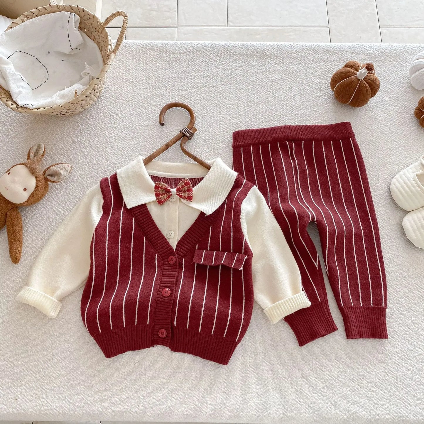 Baby Boy Knit Striped 3Pcs