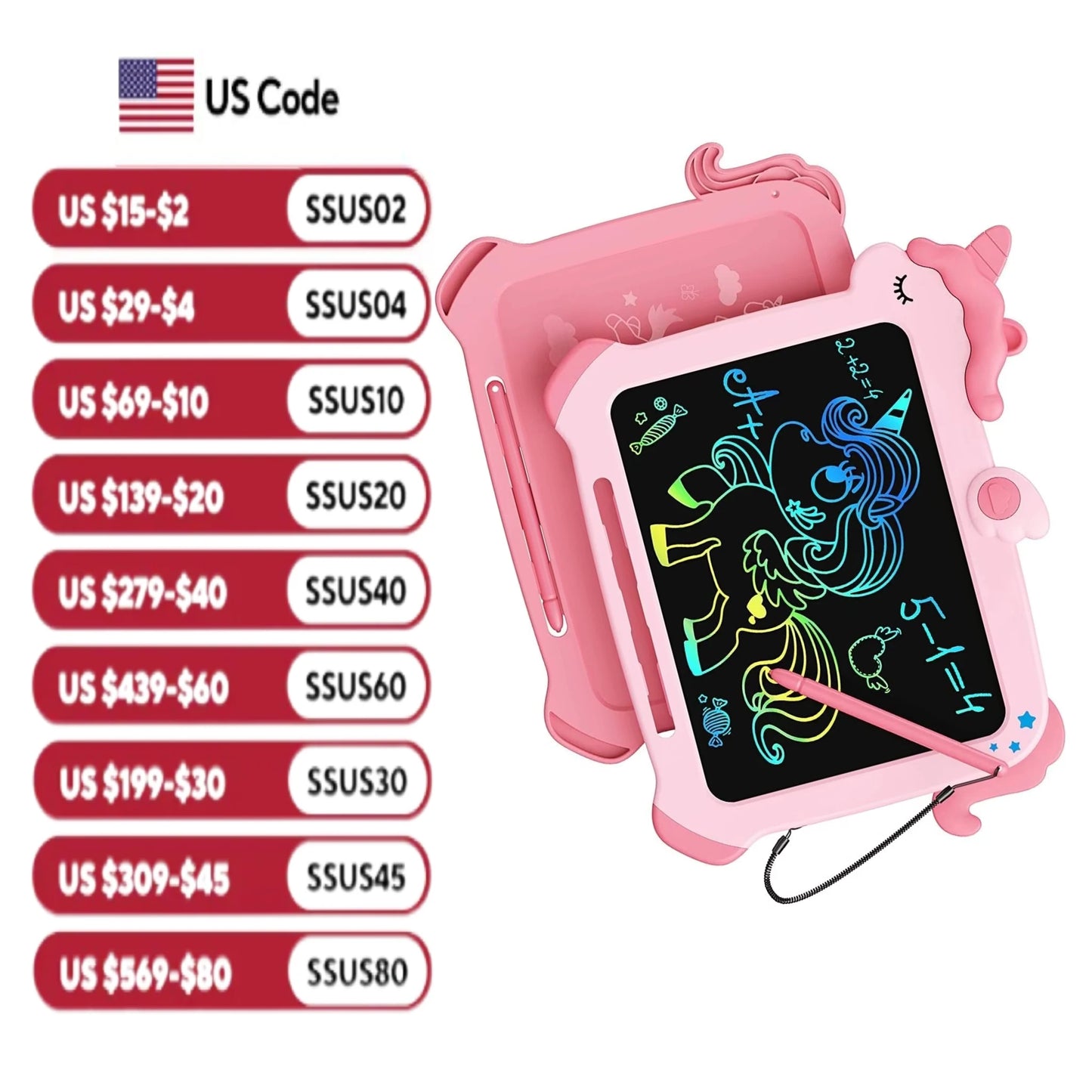 Unicorn LCD Writing Tablet for Kids, 8.5-inch