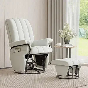 Swivel Recliner Chair with Ottoman