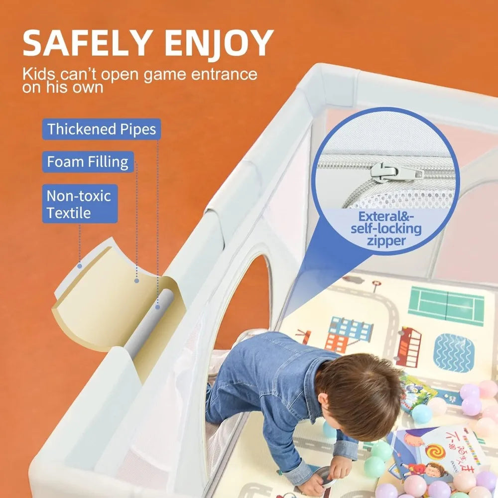 Foldable Playpen for Babies and Toddlers