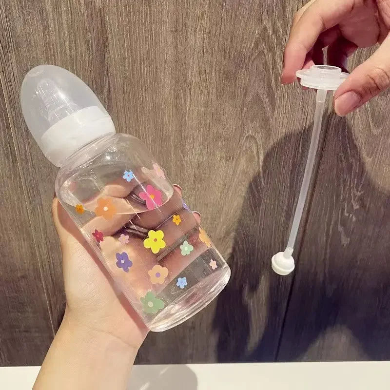Cute Cartoon Plastic Baby Feeding Bottle