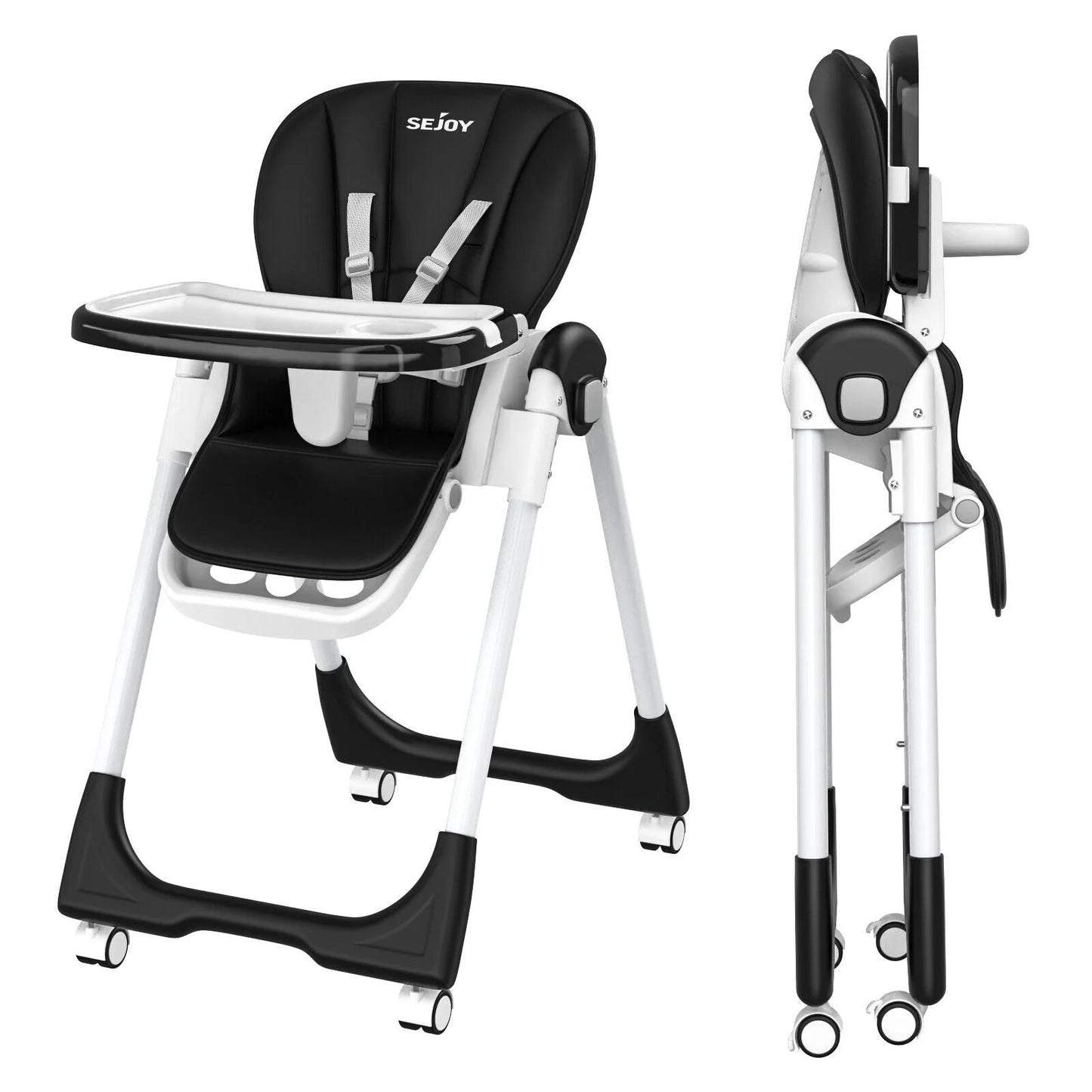 Adjustable Baby High Chair with 3-Tier Tray