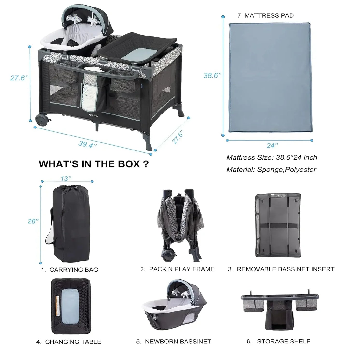 5 in 1 Multifunctional Pack and Play