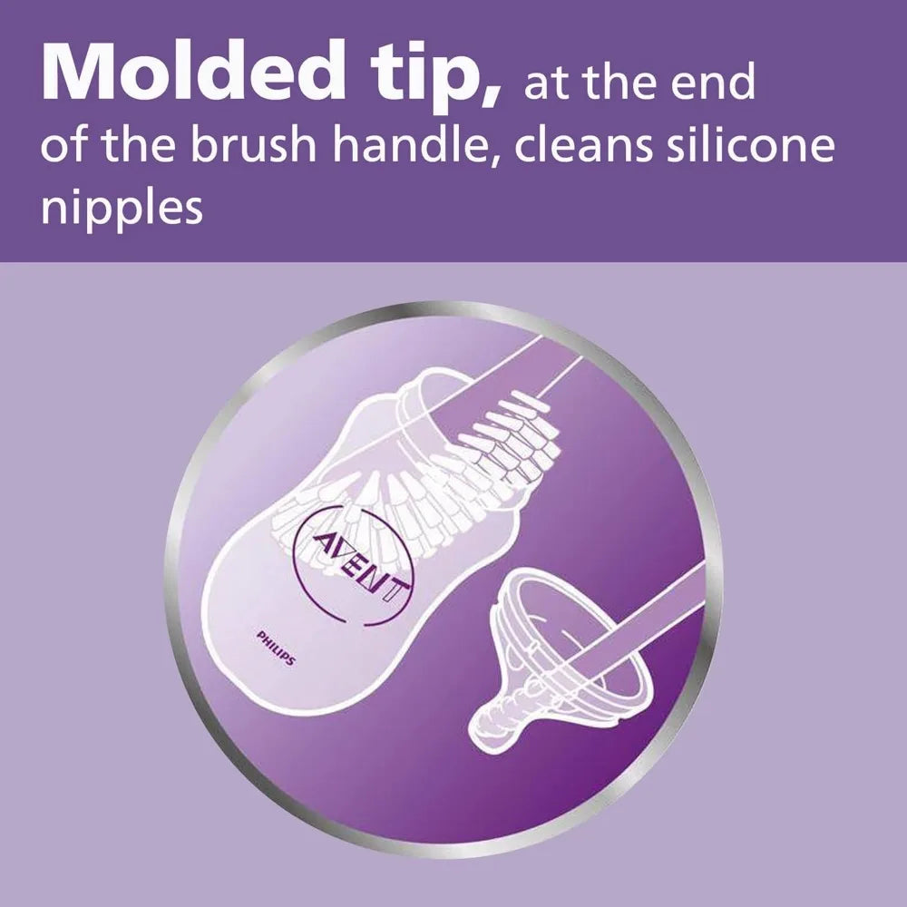 Baby bottle and nipple brush
