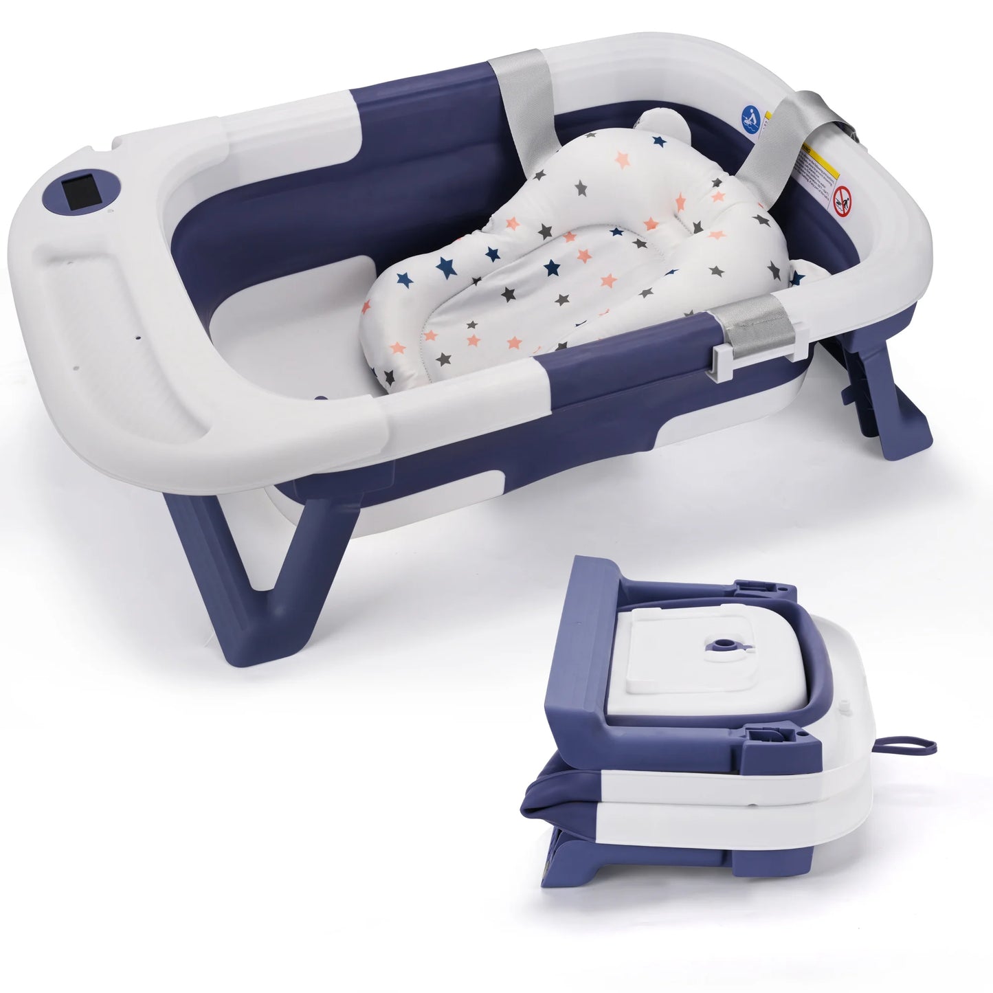 Baby Bathtub with Soft Cushion & Thermometer