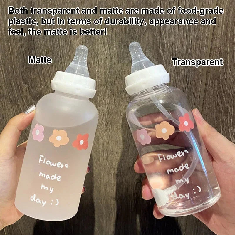 Cute Cartoon Plastic Baby Feeding Bottle