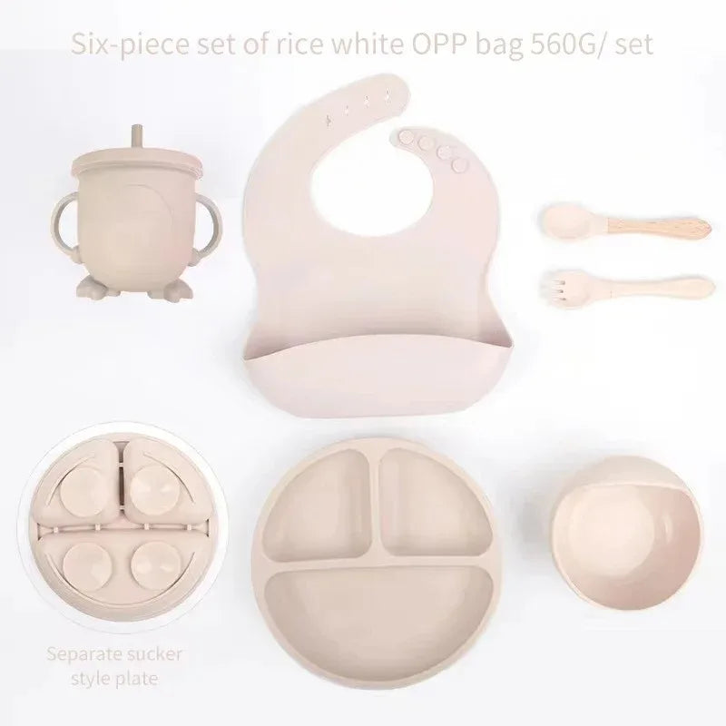 6Pcs Baby Silicone Feeding Set