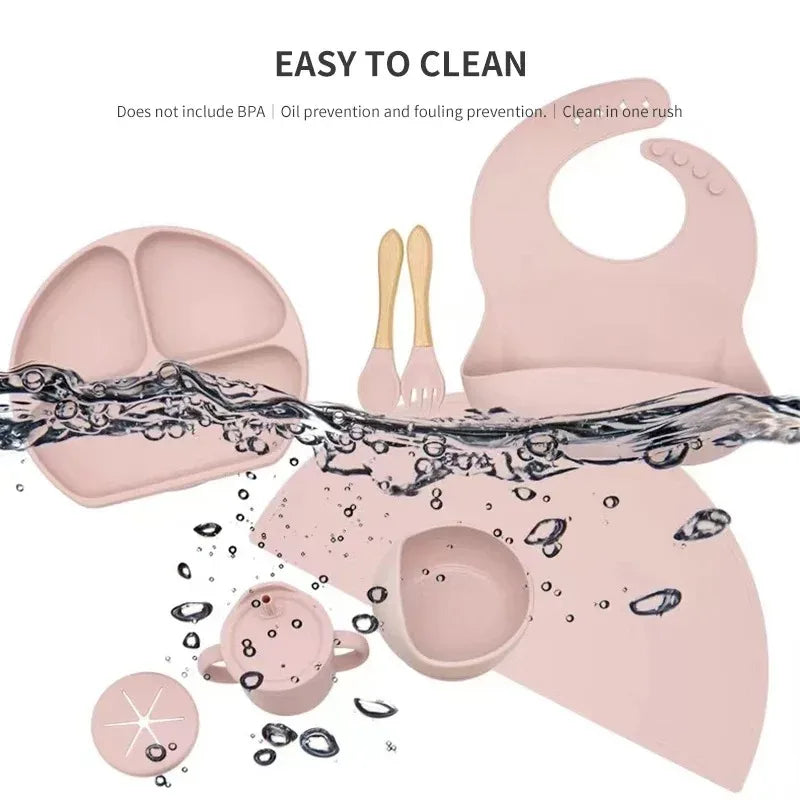 6Pcs Baby Silicone Feeding Set