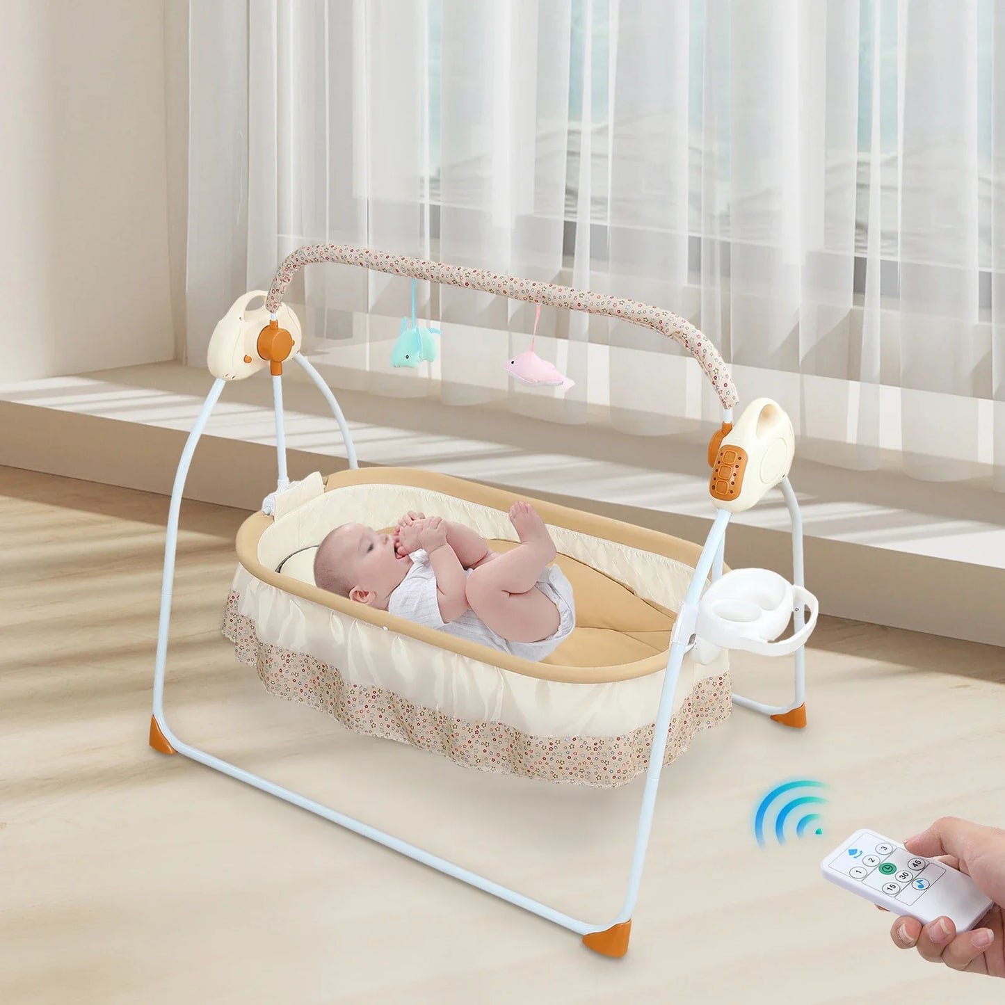 Portable Baby Bassinet with Bluetooth