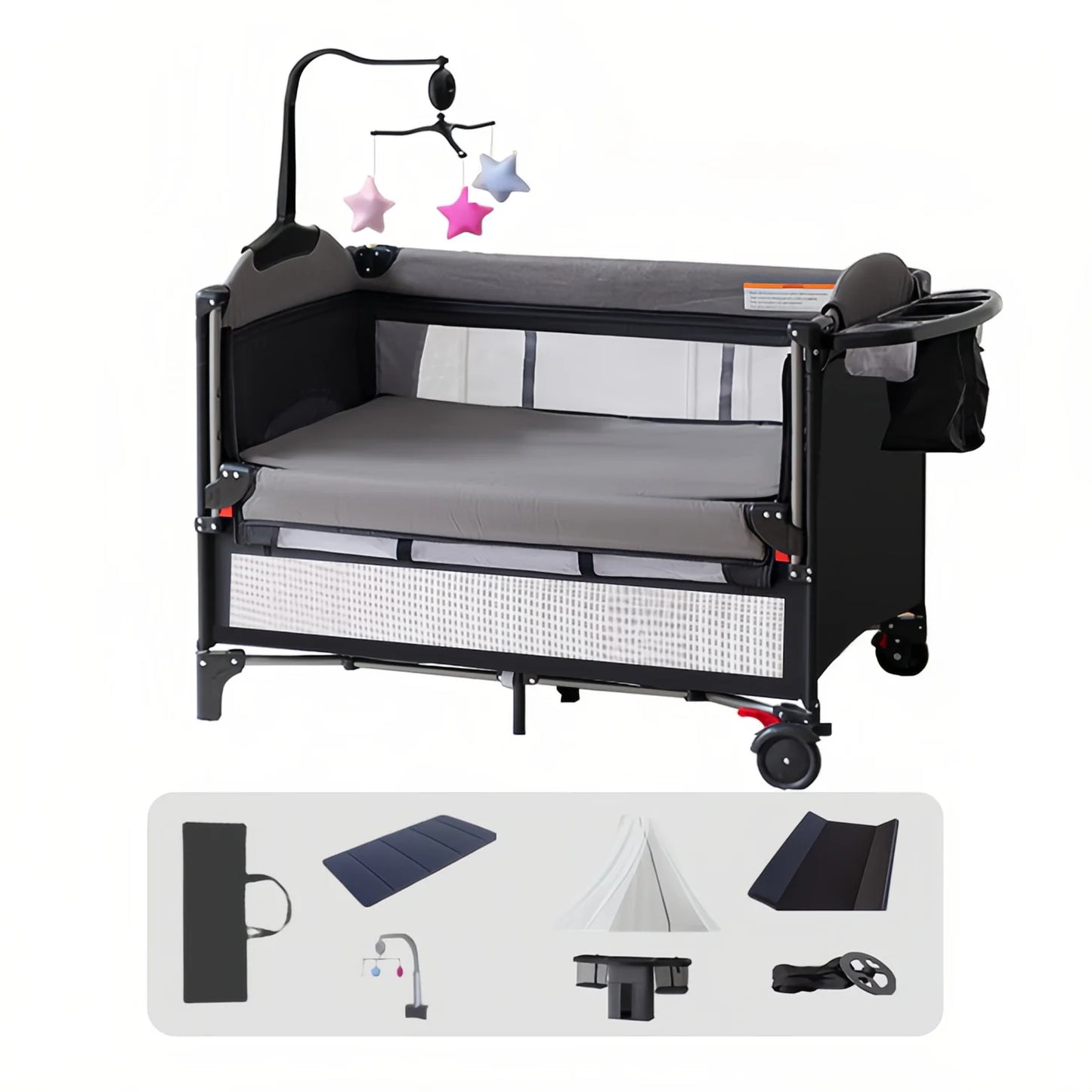 Bedside Baby Crib with Changing Table