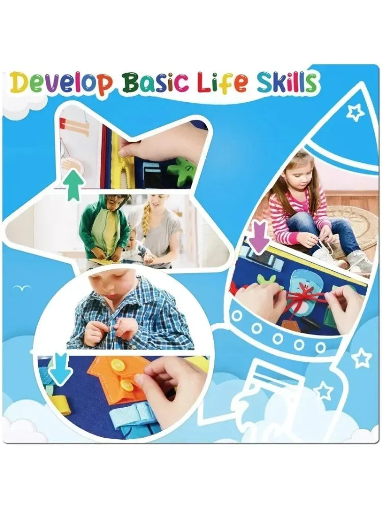 Busy Board Sensory Activity Montessori Toys Ages 1-3