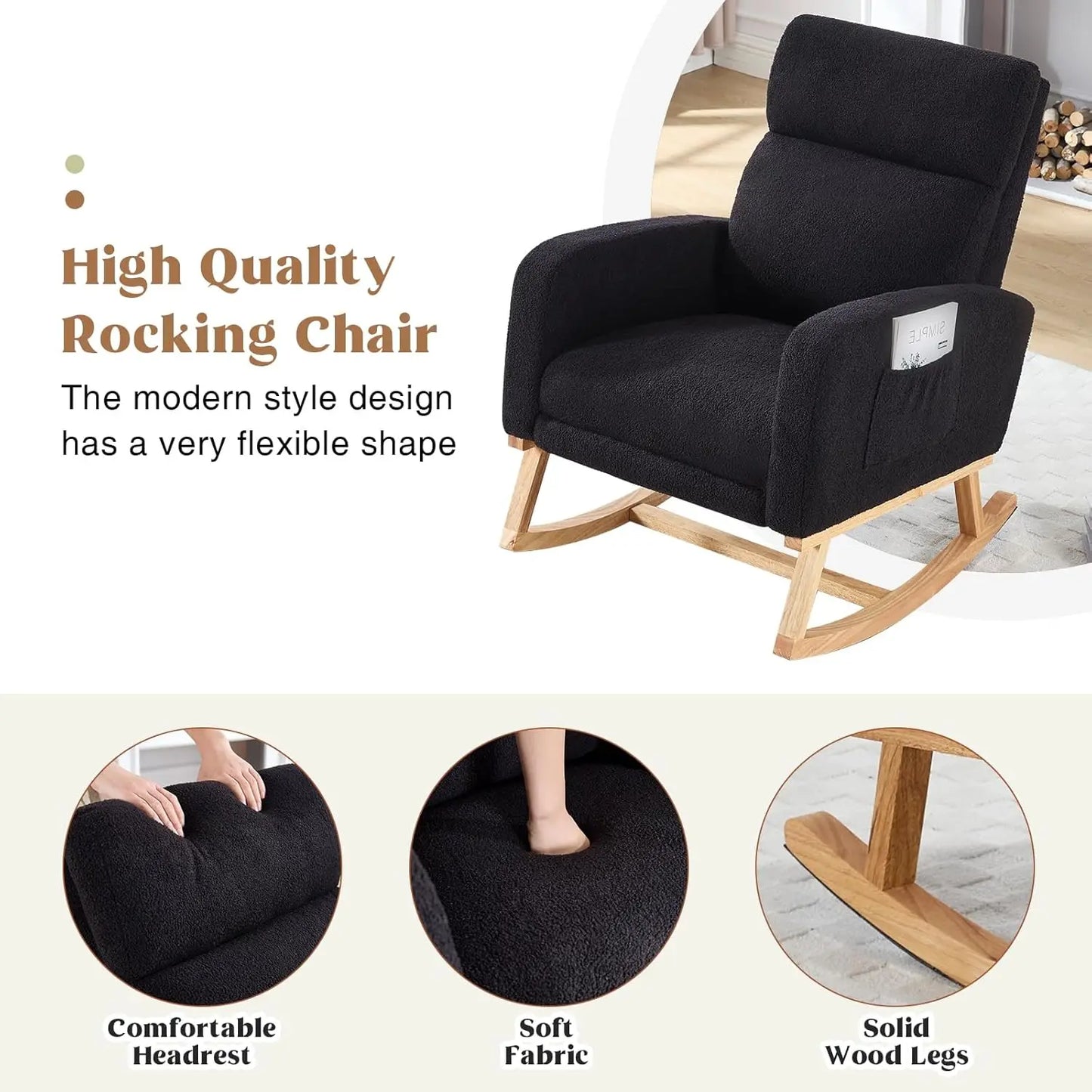 Nursing Rocking Chairs with Foot Rest