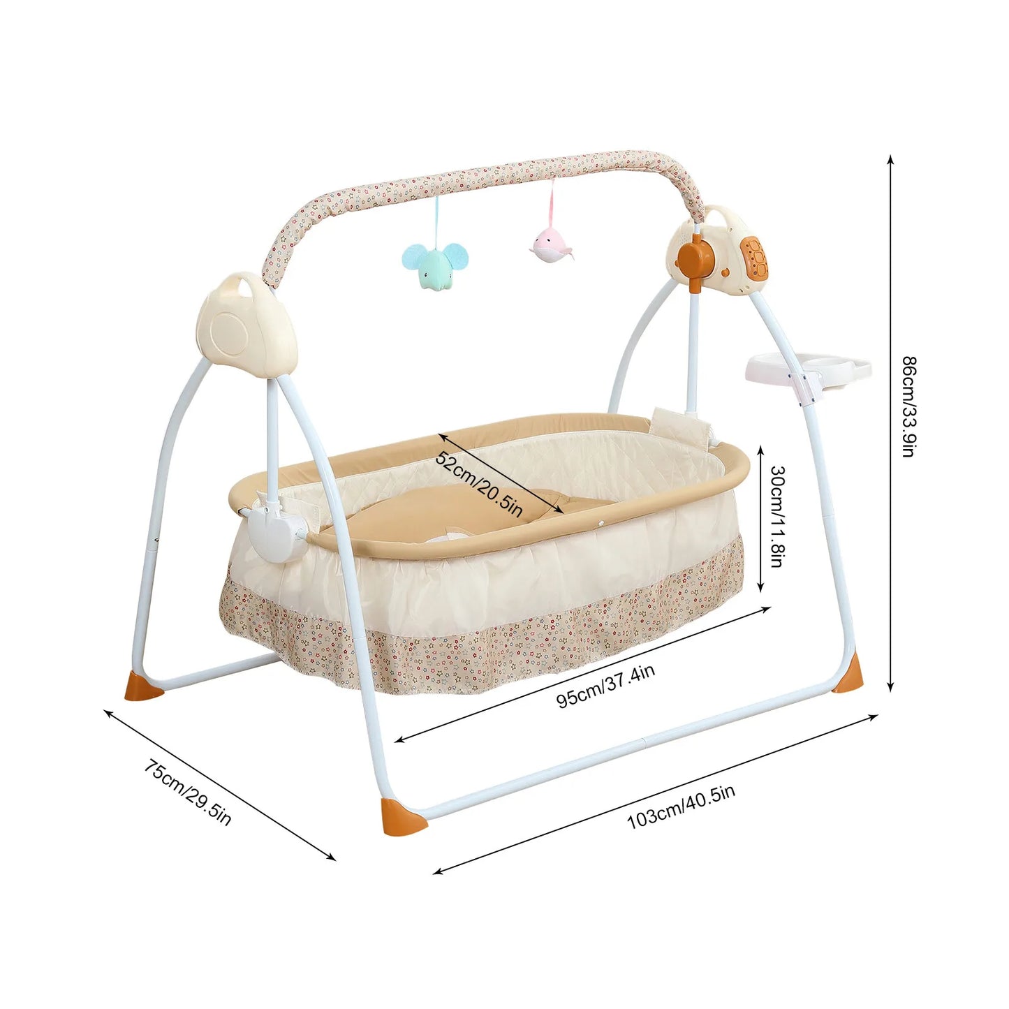 Portable Baby Bassinet with Bluetooth