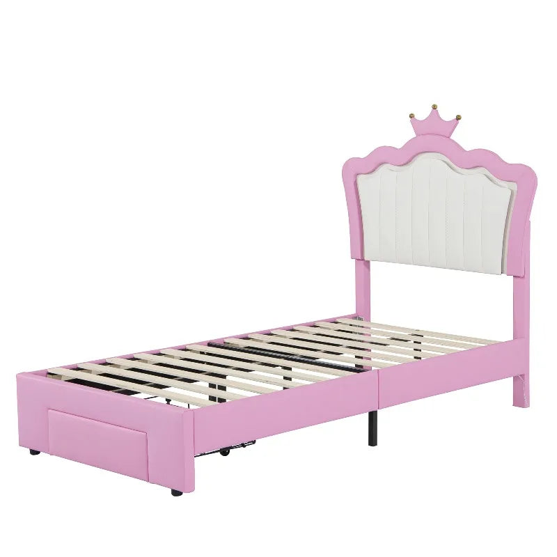 Full Twin Size Bed with LED Lights