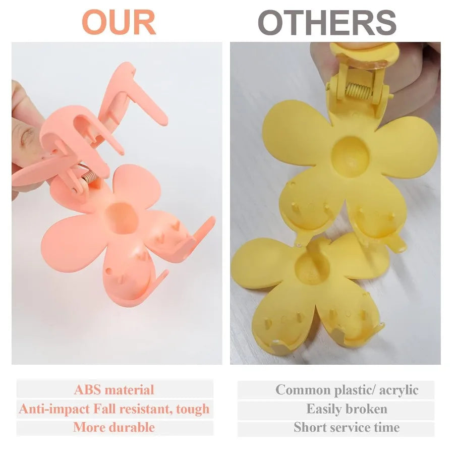 7 PCS NonSlip Flower Claw Clips for Girls