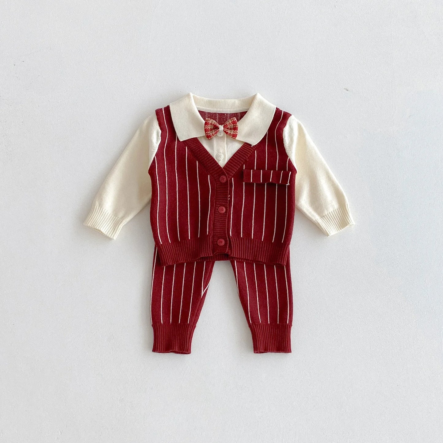 Baby Boy Knit Striped 3Pcs