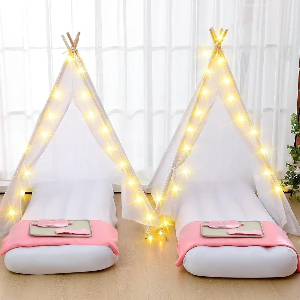 4-Pack Kids Teepee Tent with Inflatable Airbed
