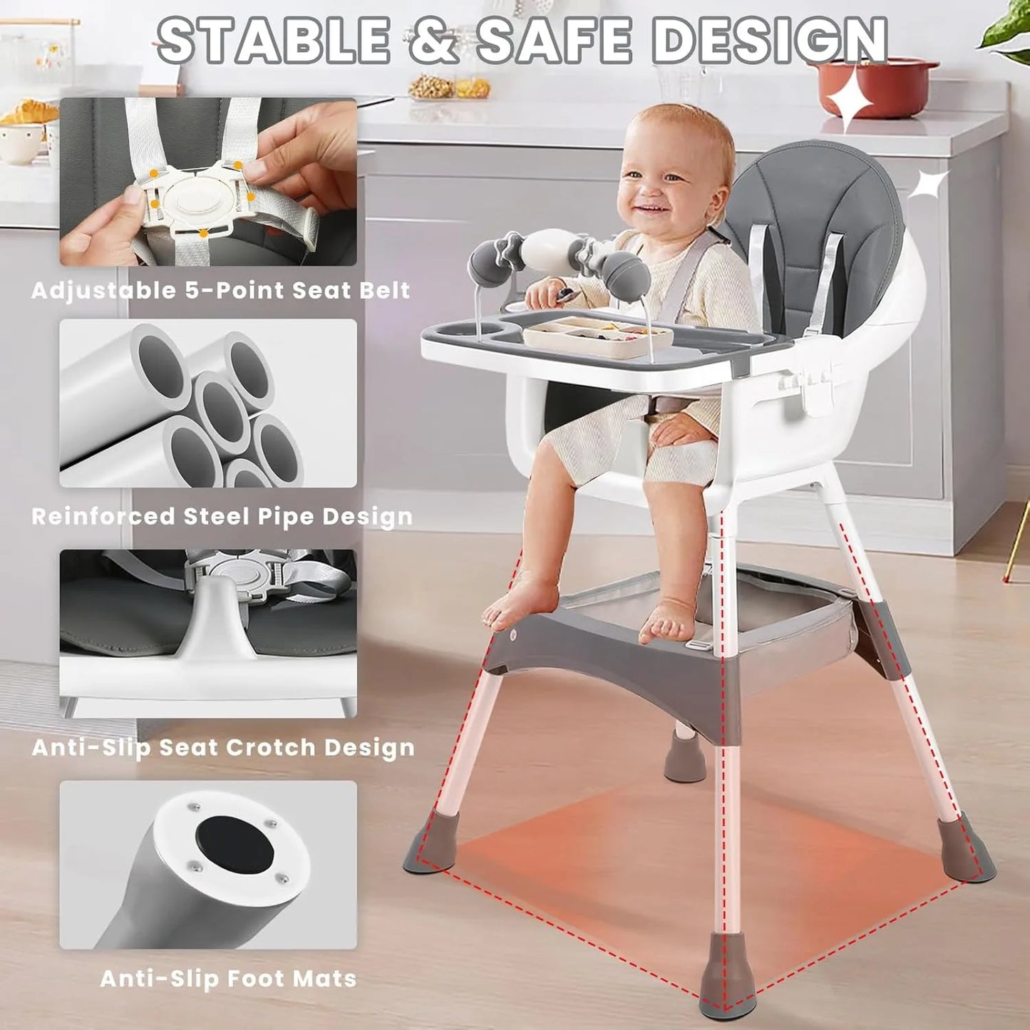 Convertible Foldable High Chair
