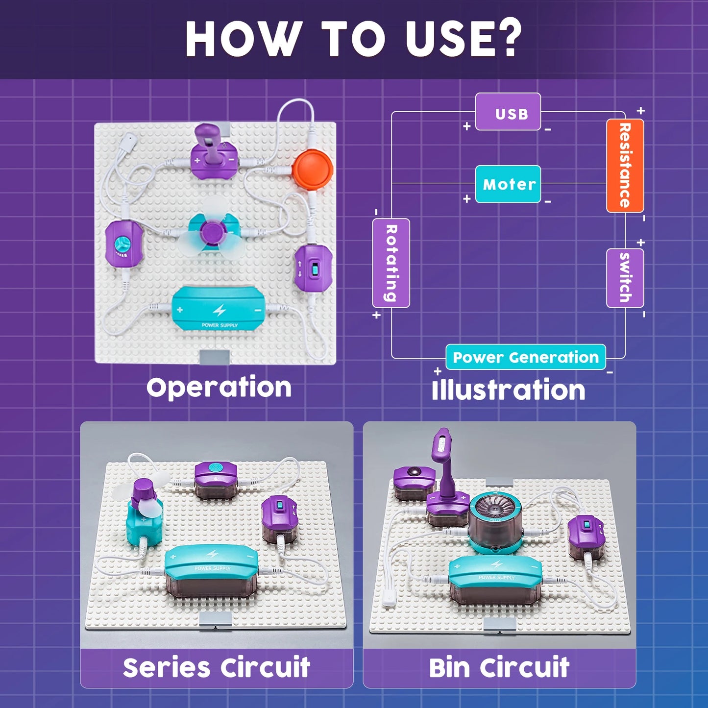 Kids DIY Electronics Experiment Circuit Board Ages 6+