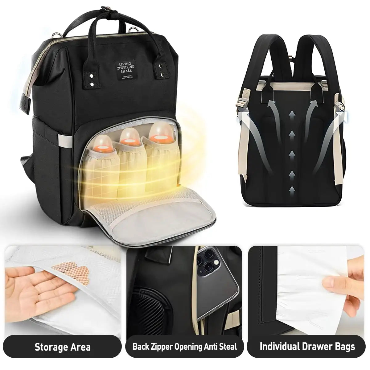 Multi-Function Waterproof Outdoor Travel Diaper Bags