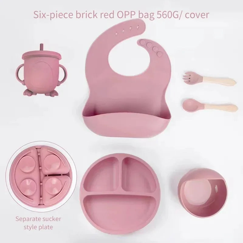 6Pcs Baby Silicone Feeding Set