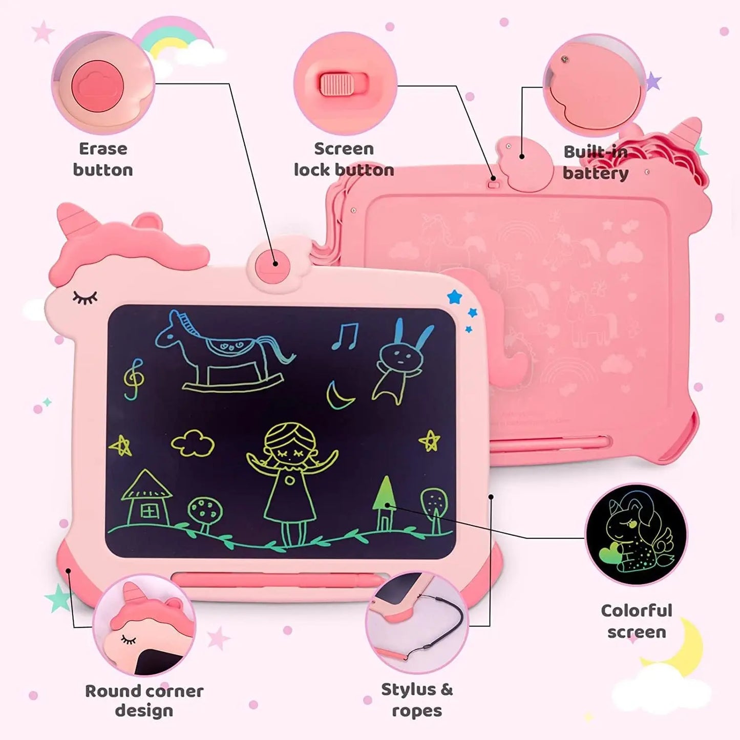 Unicorn LCD Writing Tablet for Kids, 8.5-inch