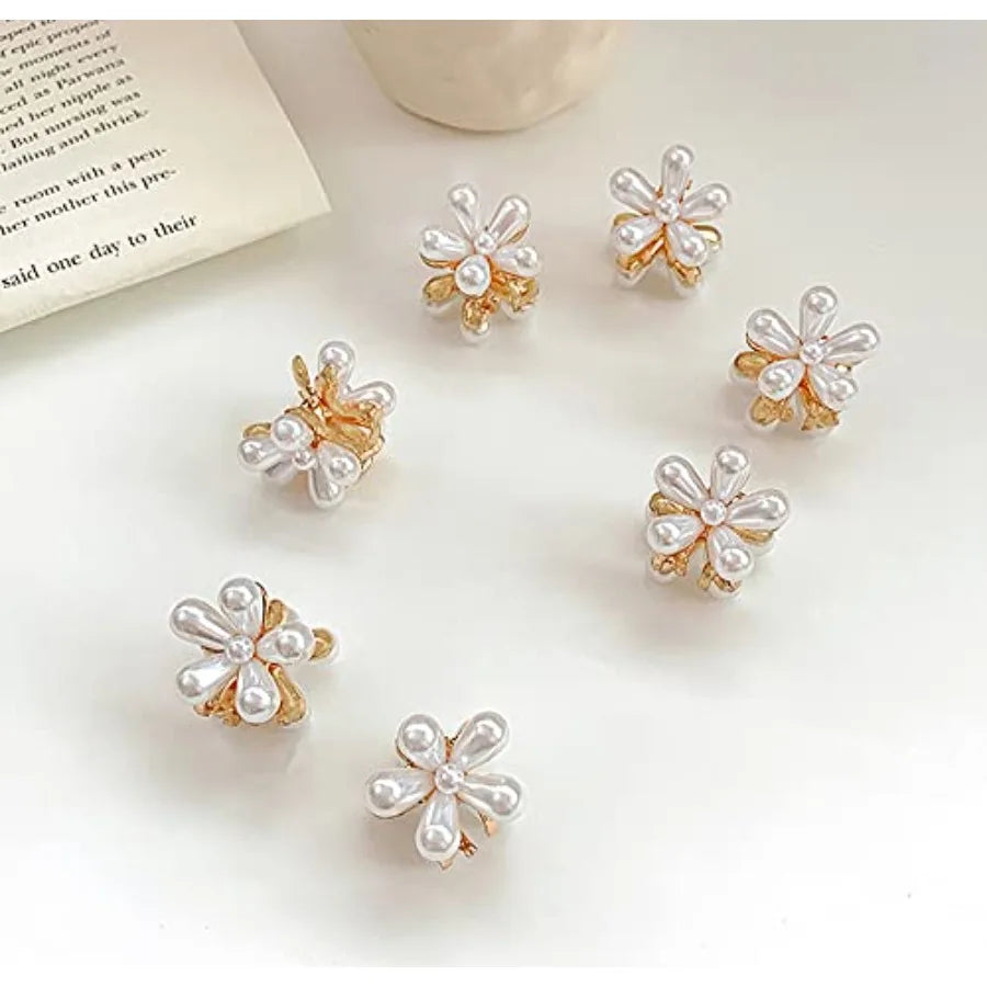 10 Pcs Mini Pearl Claw Clips
