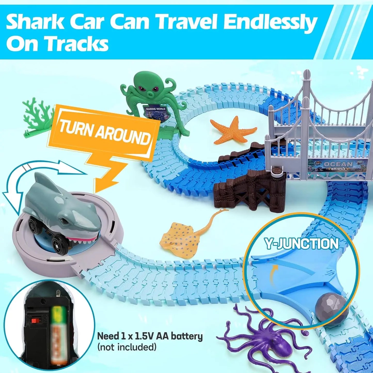 Shark Race Car Track, Age 3+