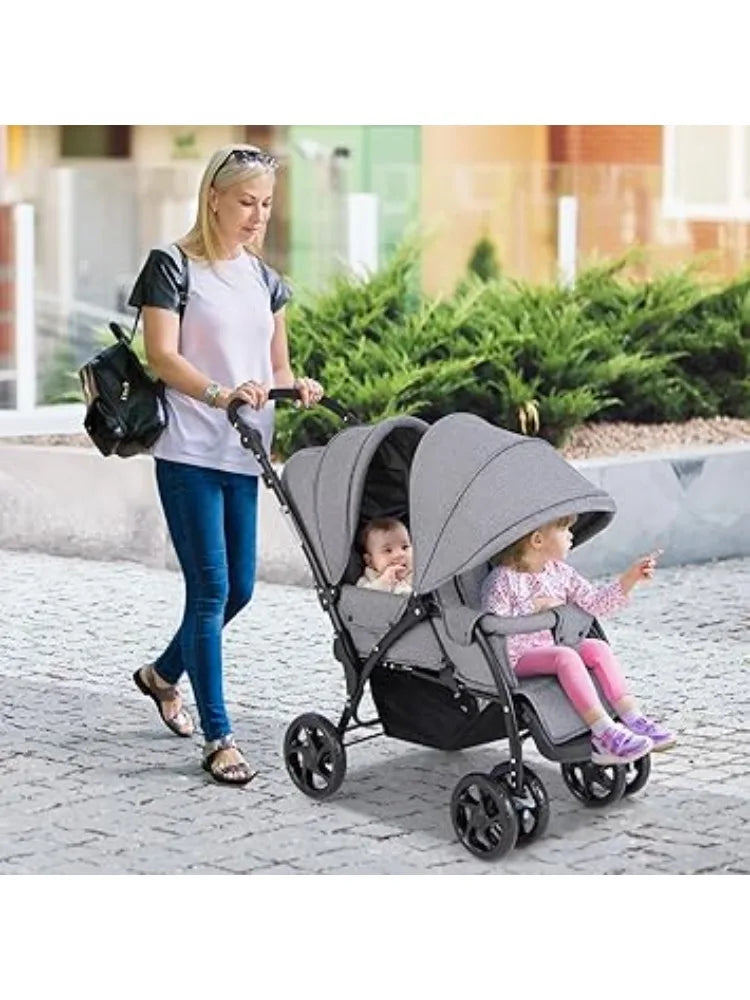 Double Stroller, Foldable Lightweight Infant Twin