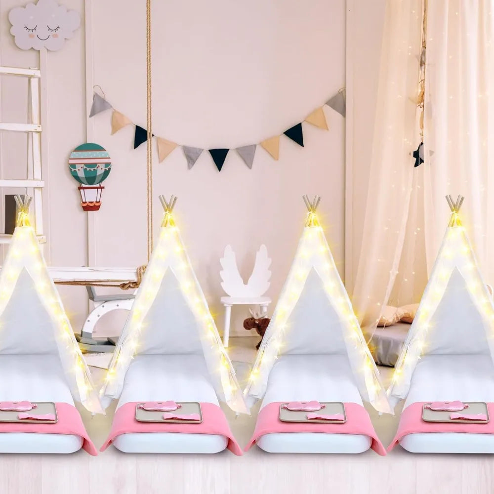 4-Pack Kids Teepee Tent with Inflatable Airbed