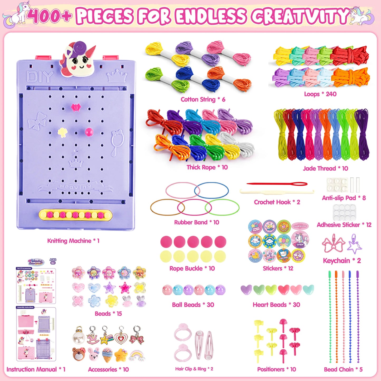 400PCS Weaving Loom Kit