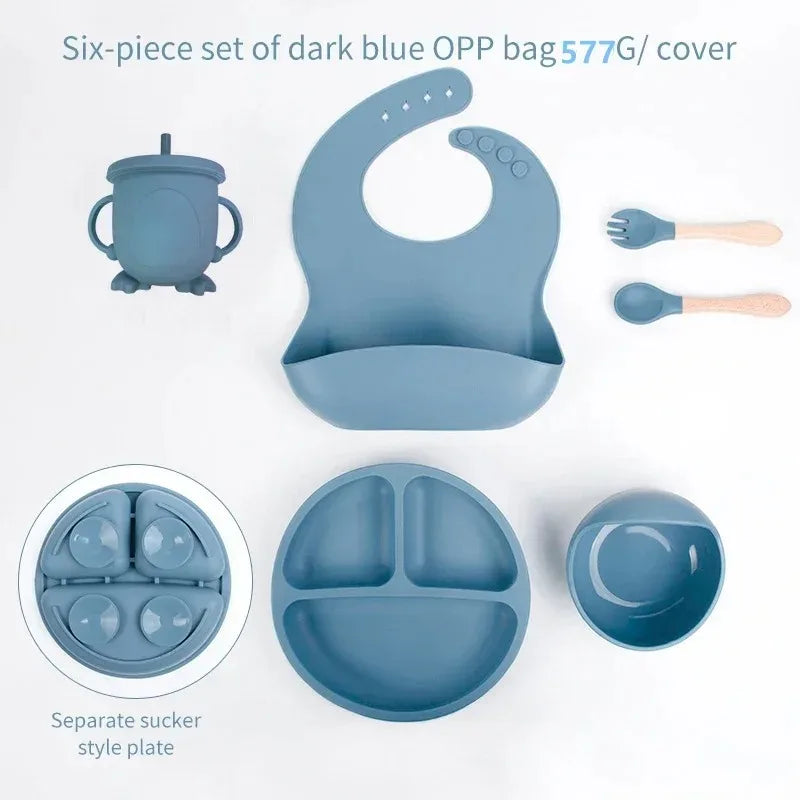 6Pcs Baby Silicone Feeding Set
