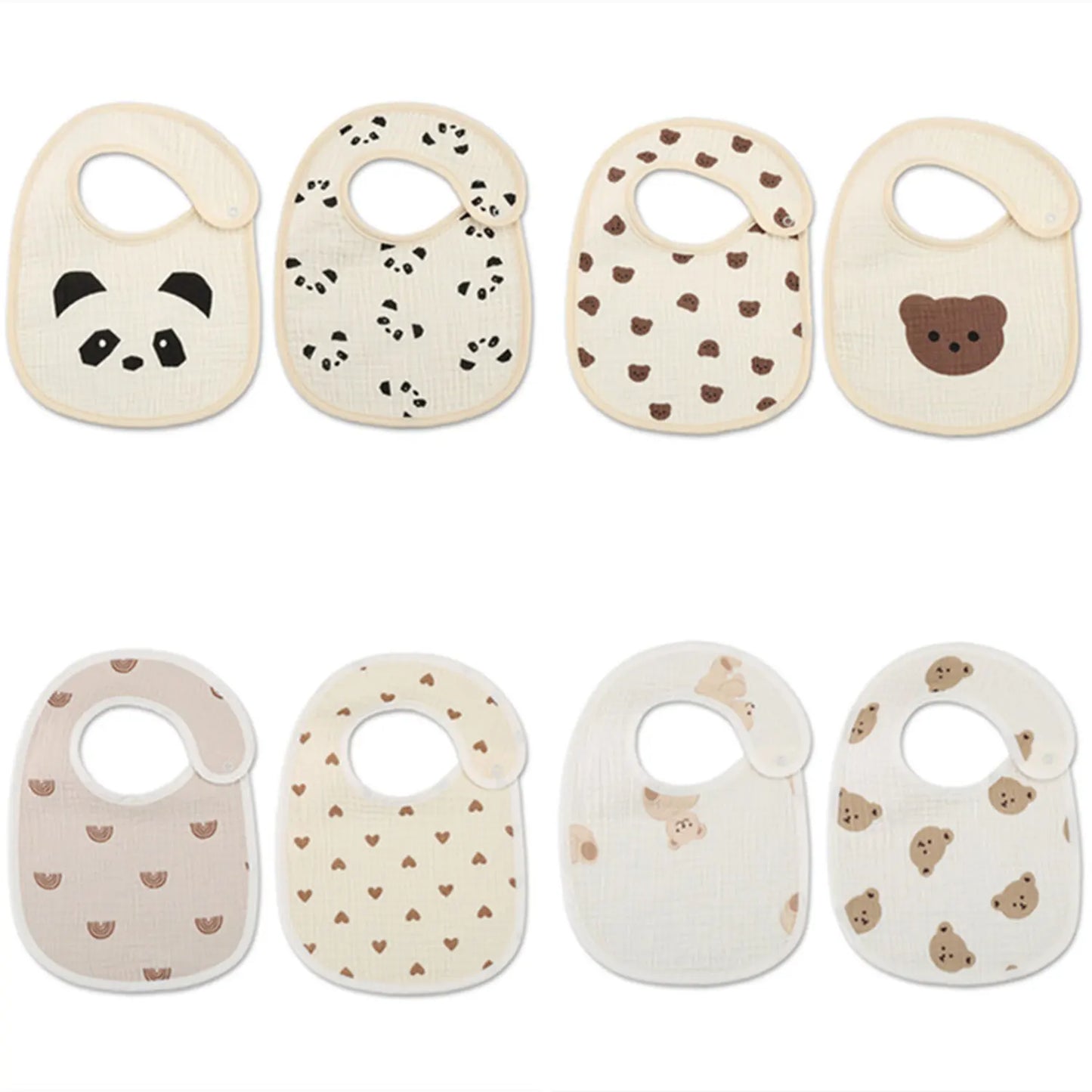 2pcs cotton bear waterproof baby bibs