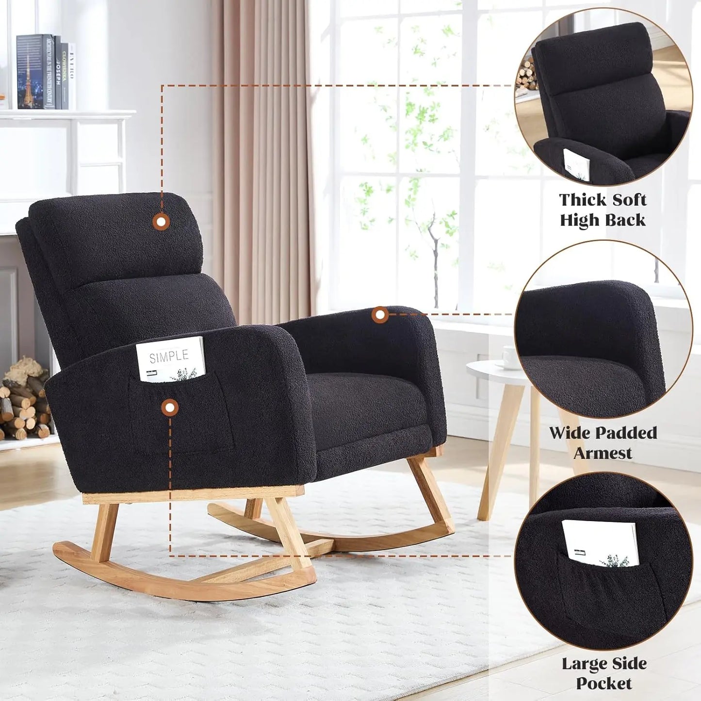 Nursing Rocking Chairs with Foot Rest
