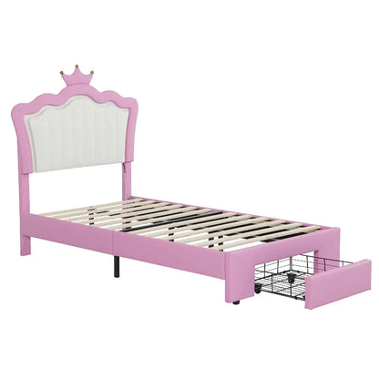 Full Twin Size Bed with LED Lights