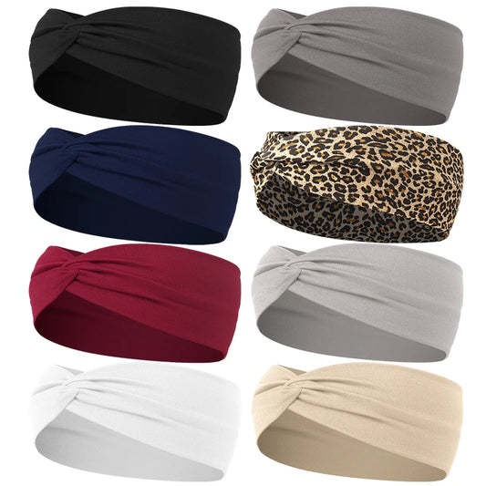 Leopard Print Elastic Knitted Headbands